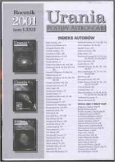 Urania - Postępy Astronomii 2001, T. 72 - indeksy