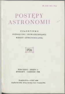 Postępy Astronomii 1988, T. 36 z. 2