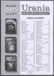 Urania - Postępy Astronomii 2005, T. 76 - indeksy