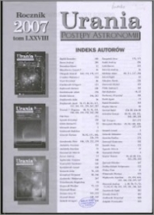 Urania - Postępy Astronomii 2007, T. 78 - indeksy
