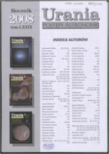 Urania - Postępy Astronomii 2008, T. 79 - indeksy