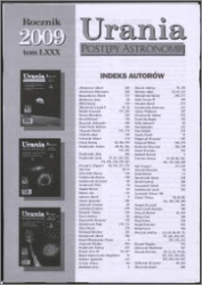 Urania - Postępy Astronomii 2009, T. 80 - indeksy