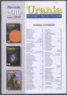 Urania - Postępy Astronomii 2010, T. 81 - indeksy