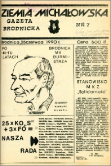 Ziemia Michałowska : Gazeta Brodnicka R. 1990, Nr 7 (7)