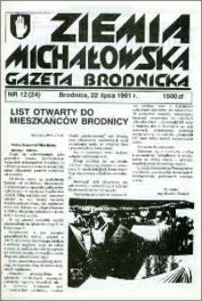 Ziemia Michałowska : Gazeta Brodnicka R. 1991, Nr 12 (24)
