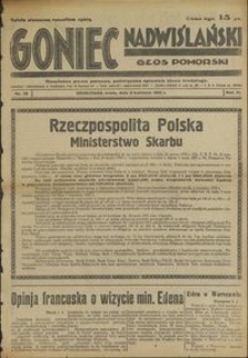 Goniec Nadwiślański : Głos Pomorski : niezależne pismo poranne poświęcone sprawom stanu średniego : 1935.04.03, R. 11 nr 78