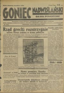 Goniec Nadwiślański : Głos Pomorski : niezależne pismo poranne poświęcone sprawom stanu średniego : 1935.07.09, R. 11 nr 155