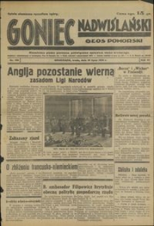 Goniec Nadwiślański : Głos Pomorski : niezależne pismo poranne poświęcone sprawom stanu średniego : 1935.07.10, R. 11 nr 156