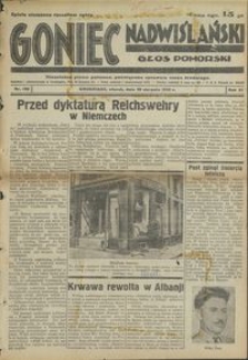 Goniec Nadwiślański : Głos Pomorski : niezależne pismo poranne poświęcone sprawom stanu średniego : 935.08.20, R. 11 nr 190