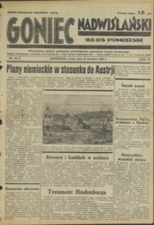 Goniec Nadwiślański : Głos Pomorski : niezależne pismo poranne poświęcone sprawom stanu średniego : 1935.08.21, R. 11 nr 191