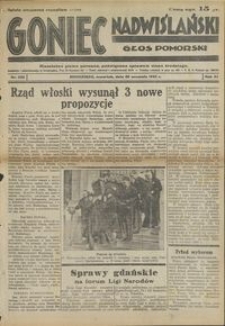 Goniec Nadwiślański : Głos Pomorski : niezależne pismo poranne poświęcone sprawom stanu średniego :1935.09.26, R. 11 nr 222