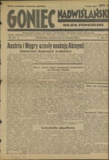 Goniec Nadwiślański : Głos Pomorski : niezależne pismo poranne poświęcone sprawom stanu średniego : 1936.11.15, R. 12 nr 267