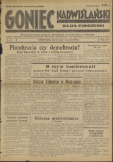 Goniec Nadwiślański : Głos Pomorski : niezależne pismo poranne poświęcone sprawom stanu średniego : 1938.01.04, R. 14 nr 2