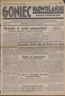 Goniec Nadwiślański : Głos Pomorski : niezależne pismo poranne poświęcone sprawom stanu średniego : 1938.02.16, R. 14 nr 37