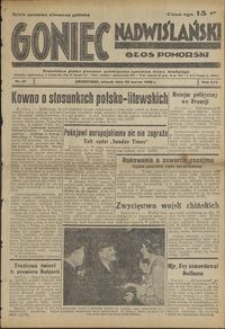 Goniec Nadwiślański : Głos Pomorski : niezależne pismo poranne poświęcone sprawom stanu średniego : 1938.03.22, R. 14 nr 67