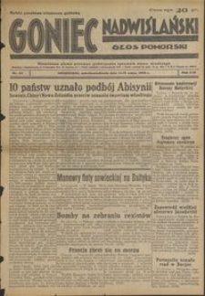 Goniec Nadwiślański : Głos Pomorski : niezależne pismo poranne poświęcone sprawom stanu średniego : 1938.05.14/15. R. 14, nr 111