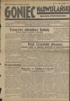 Goniec Nadwiślański : Głos Pomorski : niezależne pismo poranne poświęcone sprawom stanu średniego : 1938.06.07. R. 14, nr 128