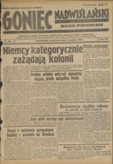 Goniec Nadwiślański : Głos Pomorski : niezależne pismo poranne poświęcone sprawom stanu średniego : 1938.12.19, R. 14 nr 291