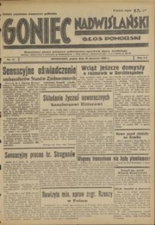 Goniec Nadwiślański : Głos Pomorski : niezależne pismo poranne poświęcone sprawom stanu średniego : 1939.01.13, R. 15 nr 11