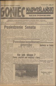 Goniec Nadwiślański : Głos Pomorski : niezależne pismo poranne poświęcone sprawom stanu średniego : 1939.06.01, R. 15 nr 125