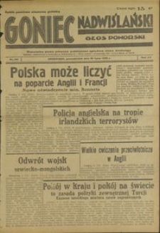 Goniec Nadwiślański : Glos Pomorski : niezależne pismo poranne poświęcone sprawom stanu średniego : 1939.07.10, R. 15 nr 155