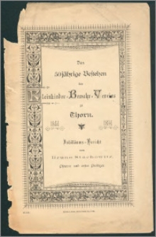 Das 50 jährige Bestehen des Kleinkinder-Bewahr-Vereins zu Thorn : 1844-1894 Jubiläums - Bericht