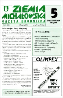 Ziemia Michałowska : Gazeta Brodnicka R. 1996, Nr 5 (136)
