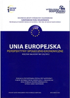 Unia Europejska - Perspektywy Społeczno-Ekonomiczne: rocznik naukowy. Nr 1(4)/2012