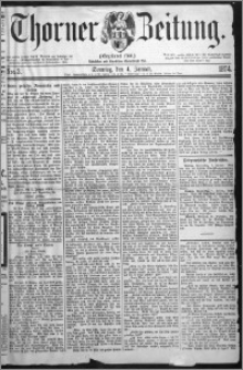 Thorner Zeitung 1874, Nro. 3 + Beilage