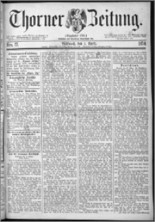 Thorner Zeitung 1874, Nro. 77