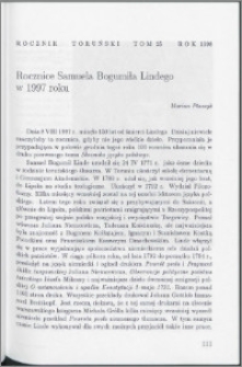 Rocznice Samuela Bogumiła Lindego w 1997 roku