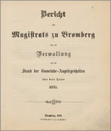 Bericht des Magistrats zu Bromberg über die Verwaltung und den Stand der Gemeinde Angelegenheiten für das Jahr 1861